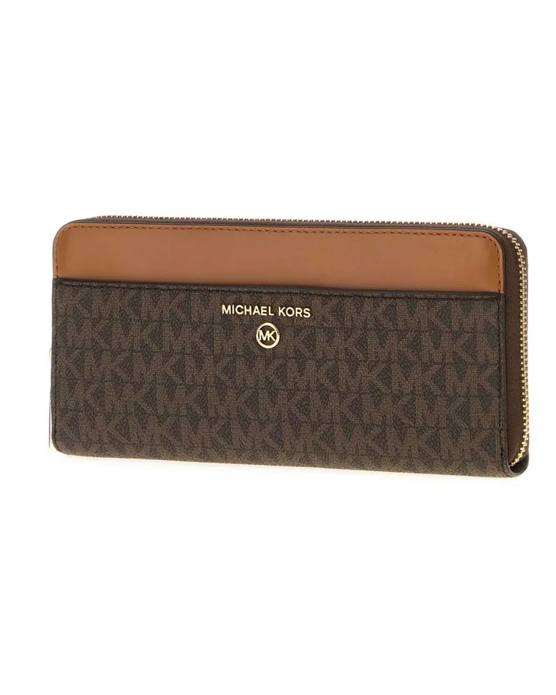 Michael Kors Women's Printed Canvas Wallet Brnacorn Portafogli Brown