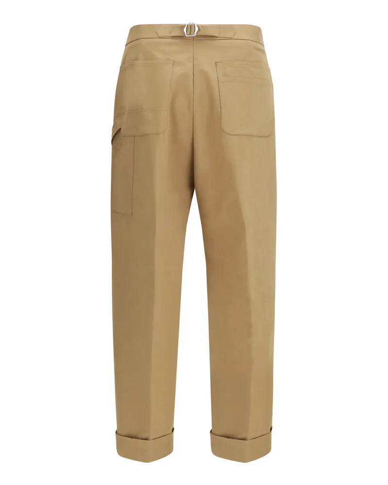 Umit Benan Tailored Cotton Trousers — Beige Beige