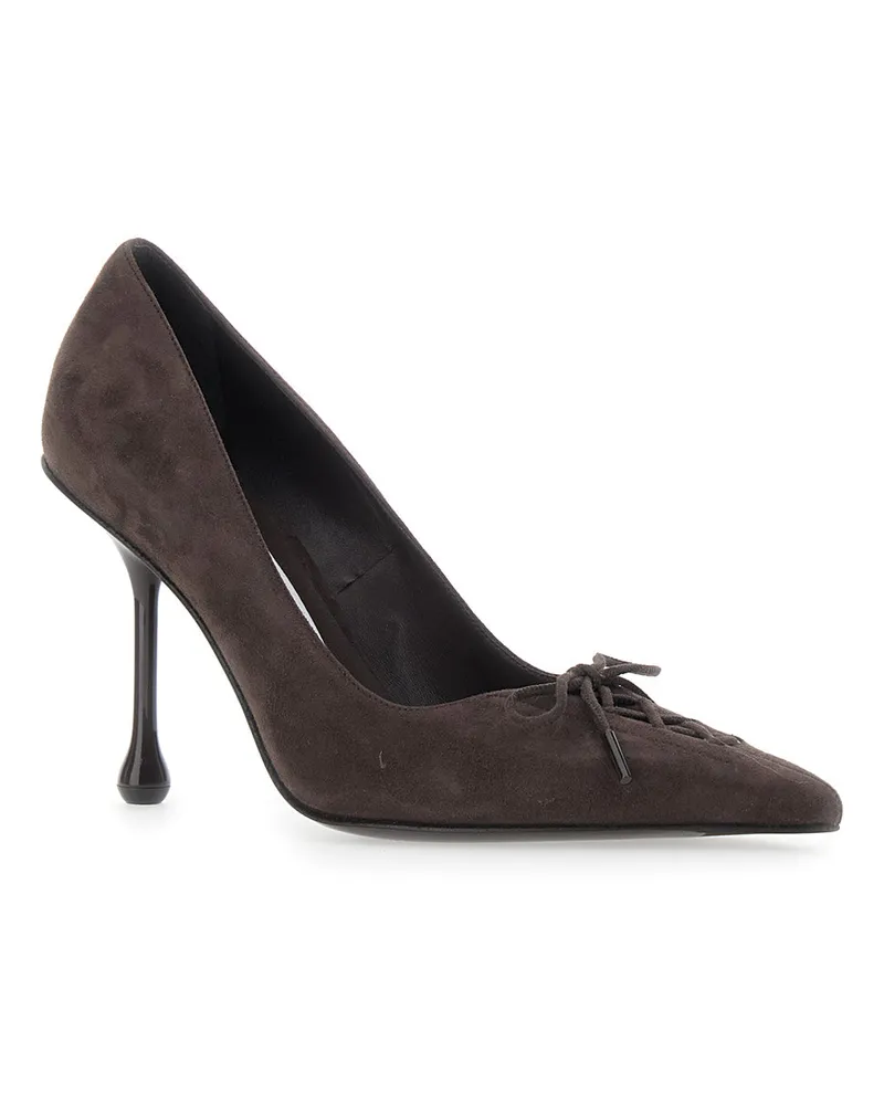 Jimmy Choo Women's Pumps Scarlett 95 Brown Suede Goat Leather Brown