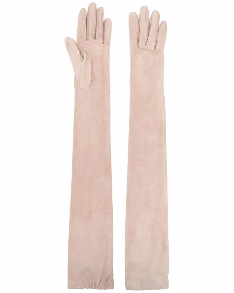 Brunello Cucinelli Womens Hazelnut Suede Gloves Beige Accessories & Slg Beige