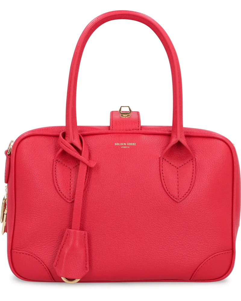 Golden Goose Women's Leather Handbag Vita Lipstick Red Goatskin Handbags Hand Bags Red