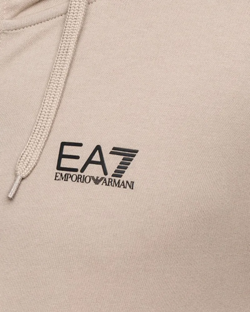 EA7 Men's Sweatshirt Small Core Identity Roasted Cashew Cotton Sweatshirts Sweater Beige