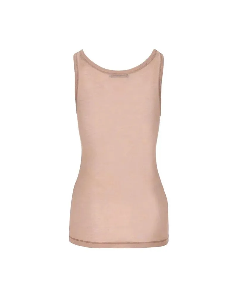 Prada Women's Multicolor Silk Tank Tops Beige