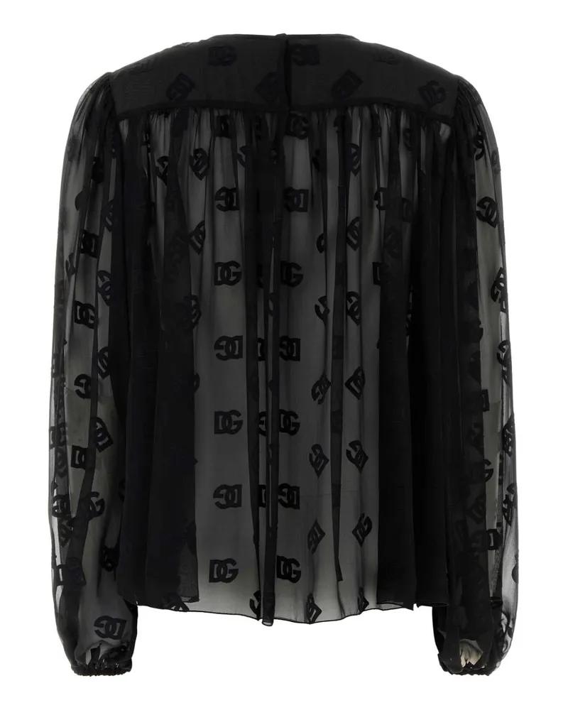 Dolce & Gabbana Women's Black Organza Blouse Nero Exterior: Silk Viscose Maglie Black