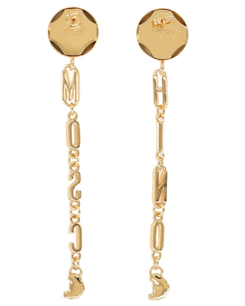 Moschino Logo Earrings — Gold Gold