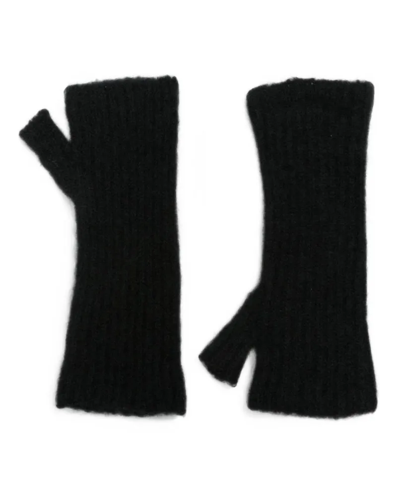 MRZ Cashmere Fingerless Gloves — Black Black