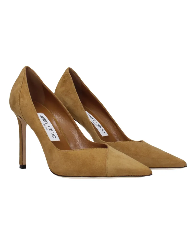 Jimmy Choo Women's Brown Leather High Heel Pumps Camel