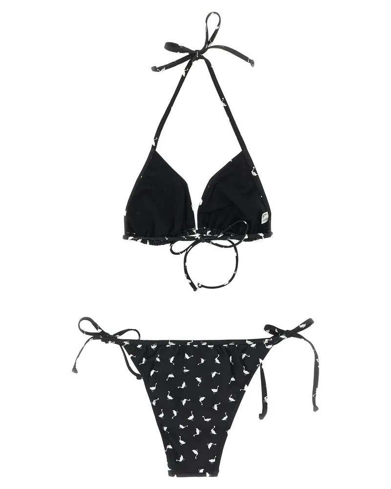 Moschino Women's Bicolor Polyester Bikini Clothing Black