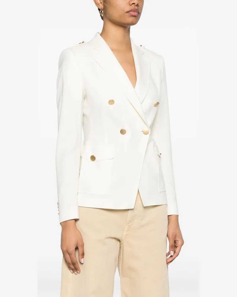 Tagliatore Wool Double-Breasted Blazer — Cream Cream