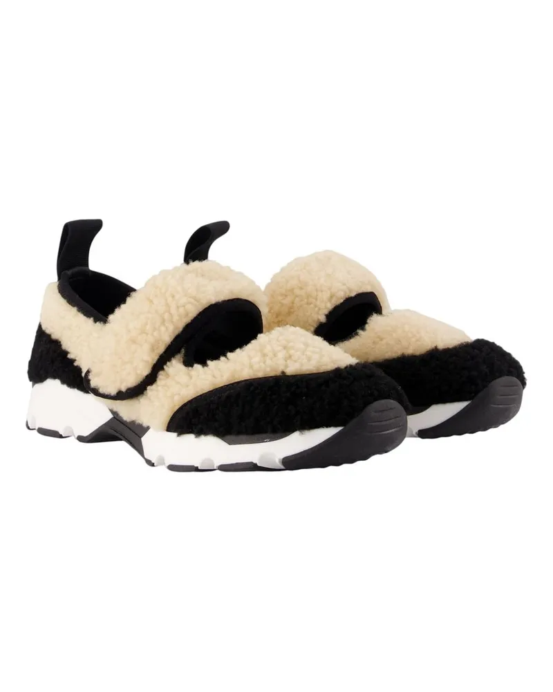 Marni Women's Shearling & Suede Sneaker Beige Beige