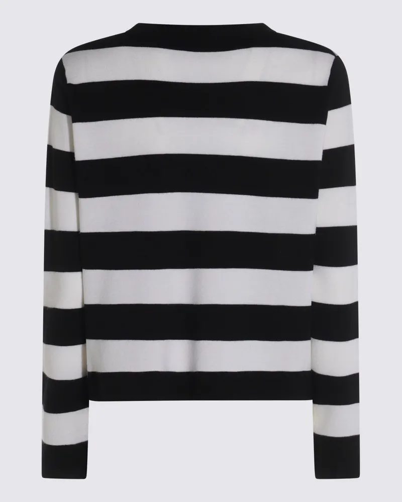 Max Mara Women's Logo-Embroidered Striped Sweater Black Black