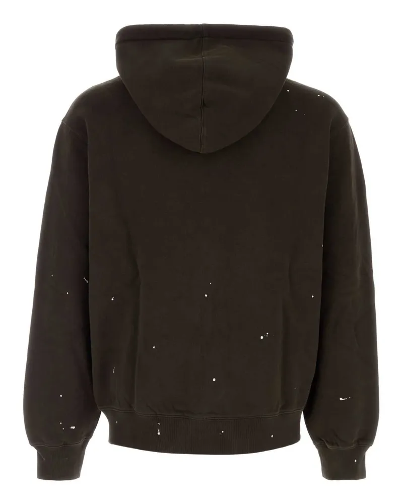 Carhartt WIP Men's Dark Brown Cotton Hooded Painter Jacket Tobaccodestroywashsplatter Exterior: Felpe Sweater Brown