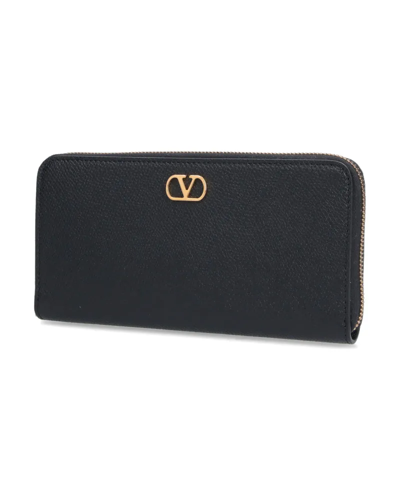 Valentino Garavani Women's Wallets Black Calf Leather Black