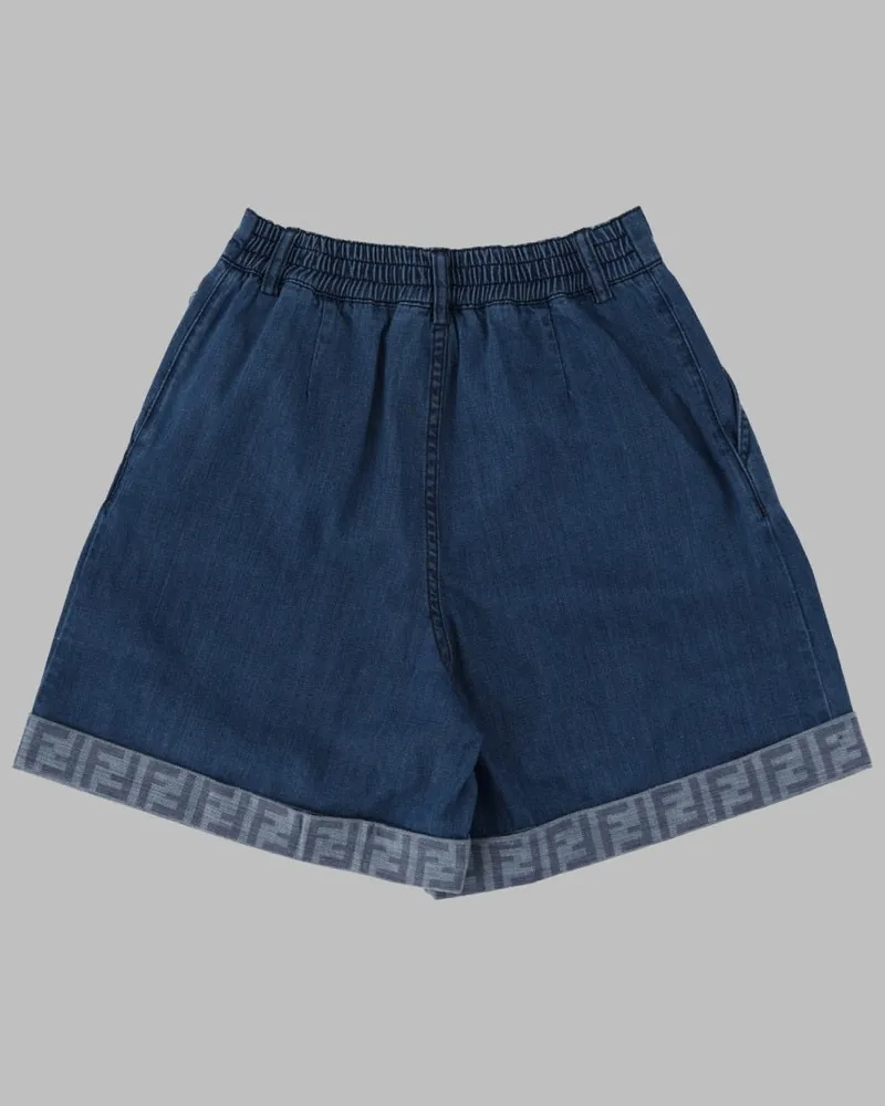 Fendi Classic Blue Denim Denim Shorts — Blue Blue