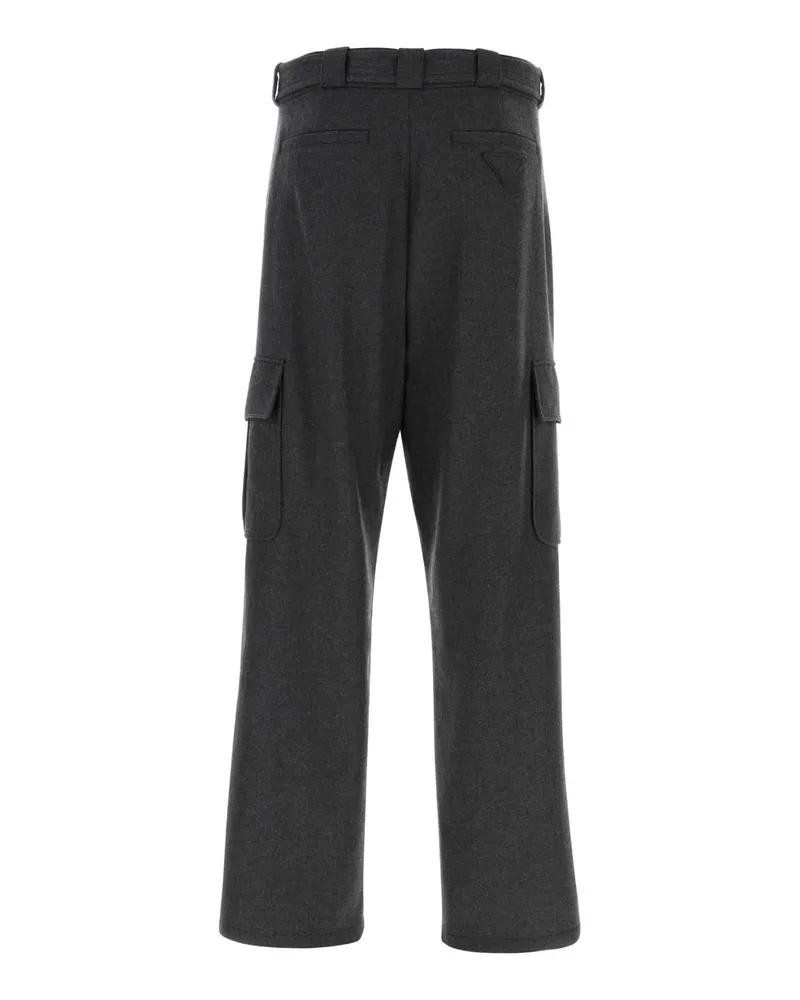 Prada Men's Graphite Wool Cargo Pant Ardesia Pantaloni Gray