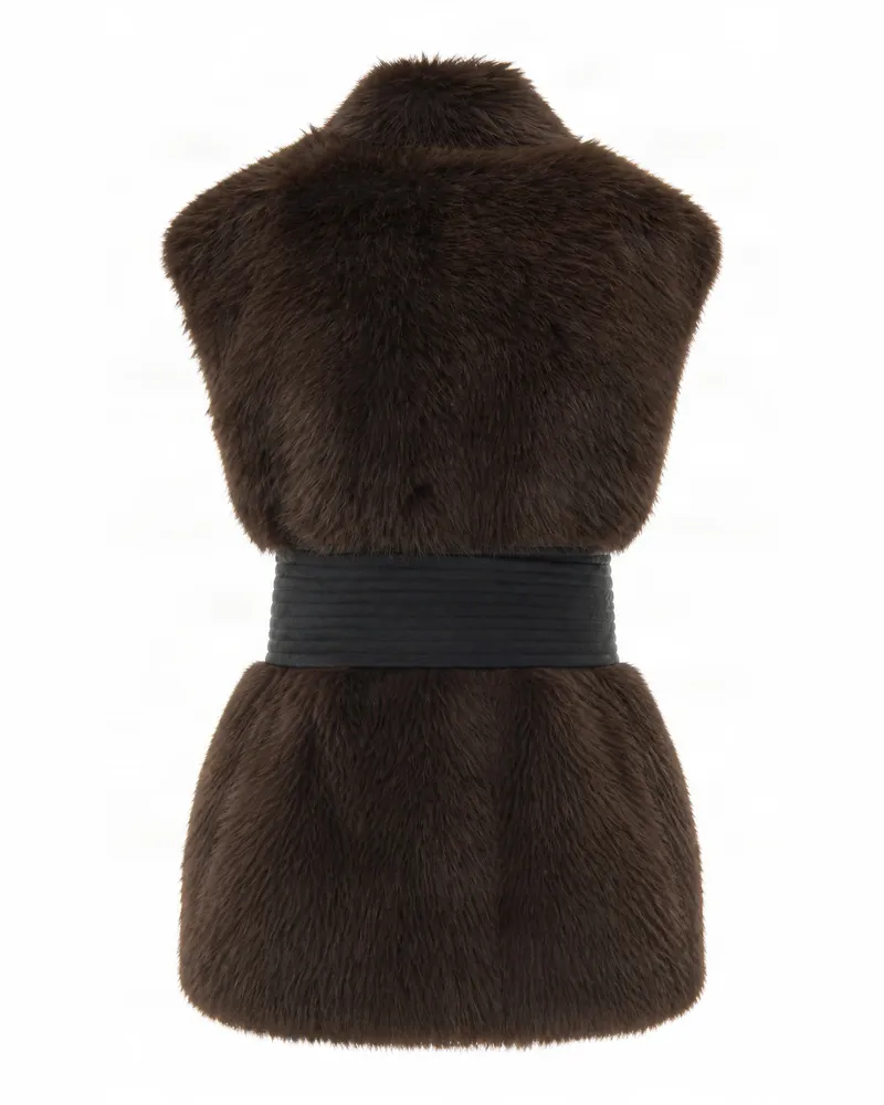Liu Jo Faux Fur Gilet — Brown Brown