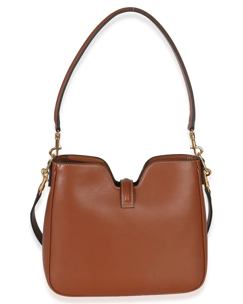 Celine Men's Tan Smooth Calfskin Camille 16 Soft Shoulder Bag Brown Leather Handbag Brown