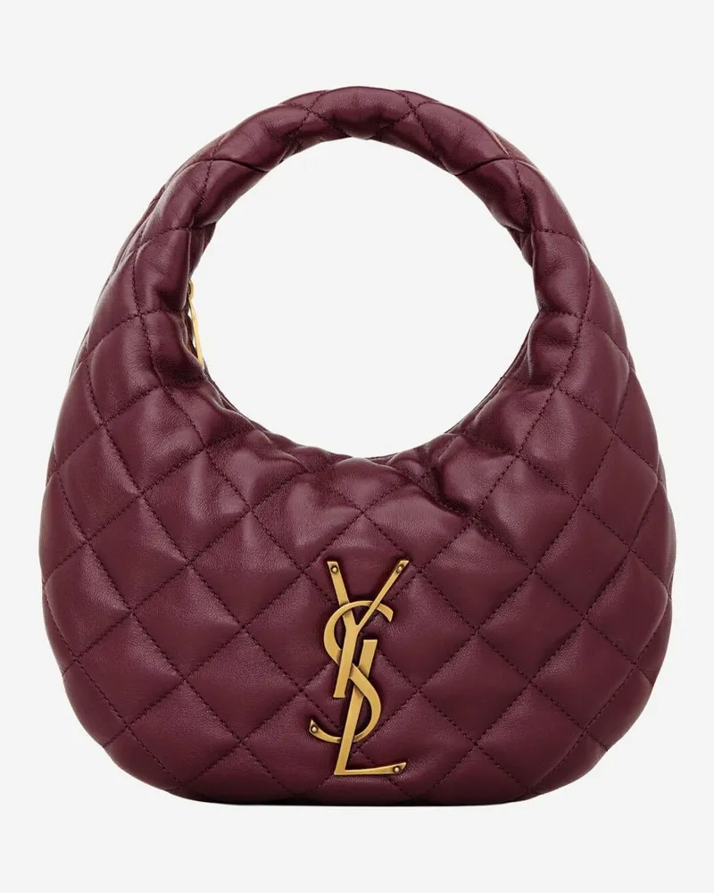 Saint Laurent Women's Handbag Icare Nappa Bordeaux Leather Shoulder Bags Burgundy