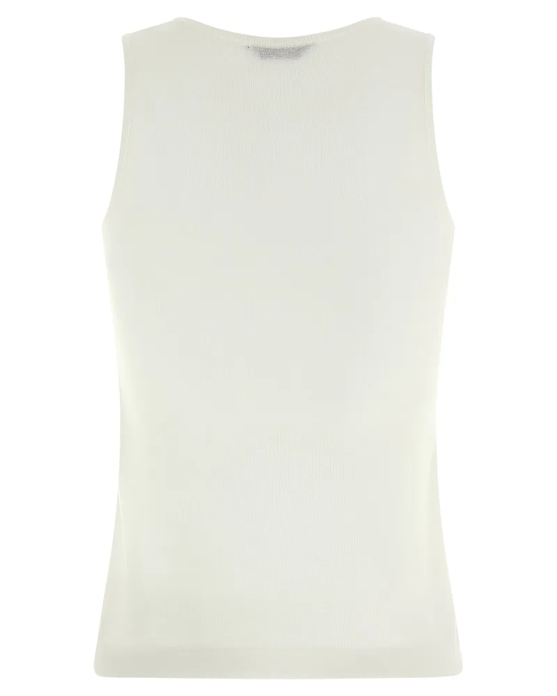 Balenciaga Logo-Embroidered Tank Top — White White