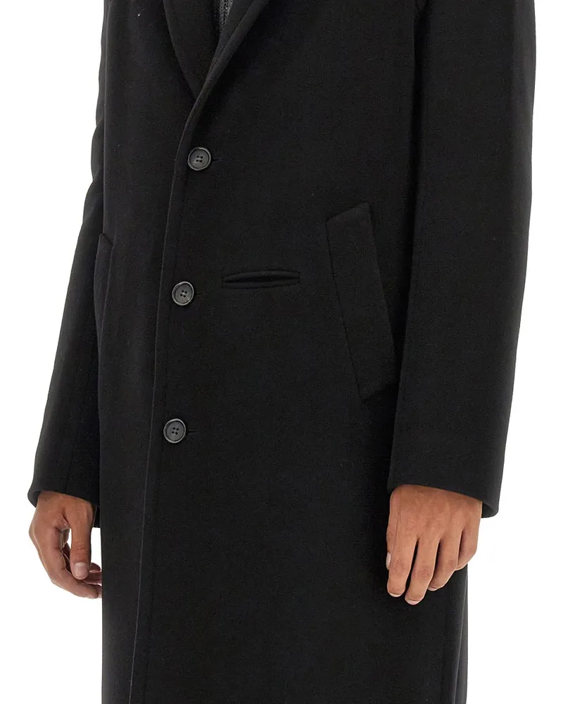 Alexander McQueen Wool Cashmere Blend Trench Coat — Black Black