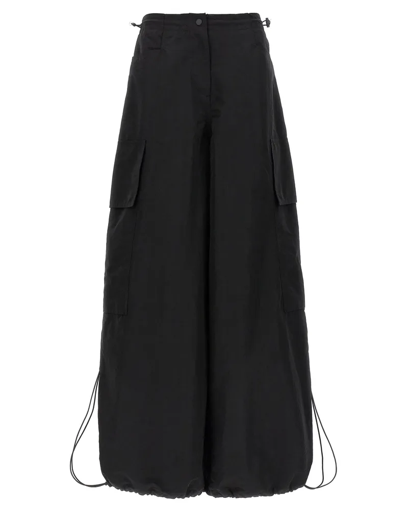 Palm Angels Nylon Parachute Cargo Pants — Black Black
