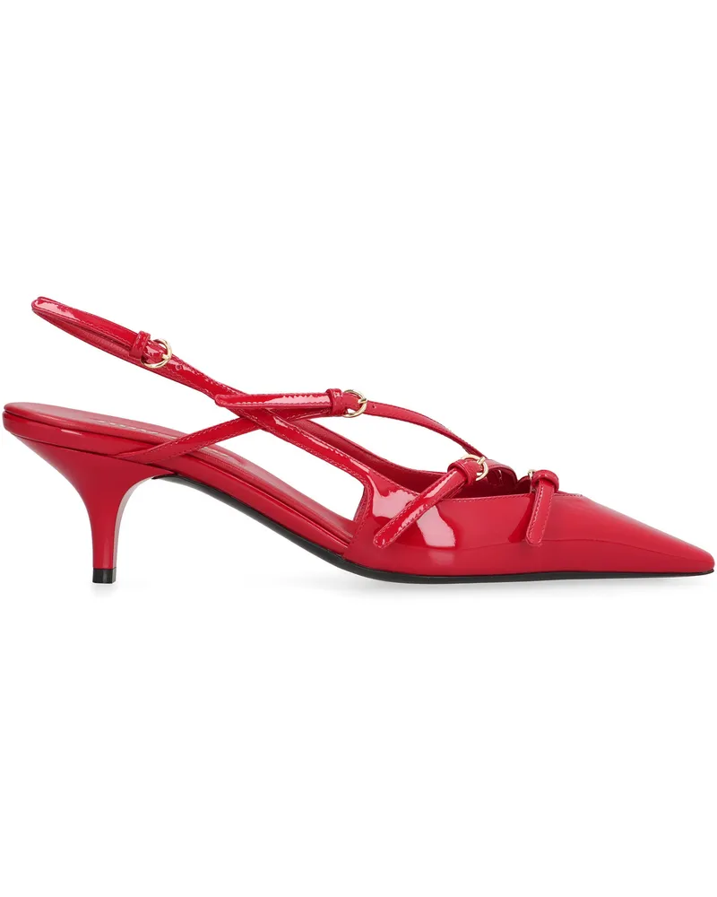 Miu Miu Women's Patent Leather Slingback Pumps Red Calf Red
