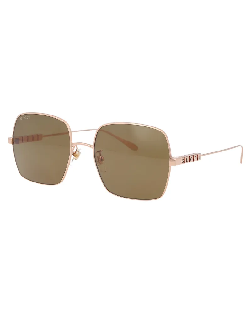 Gucci GG1434S Metal Frame Sunglasses — Gold Gold