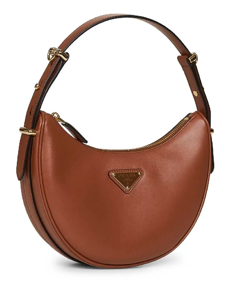 Prada Women's Cognac Small Shoulder Bag Calf Leather Cognac
