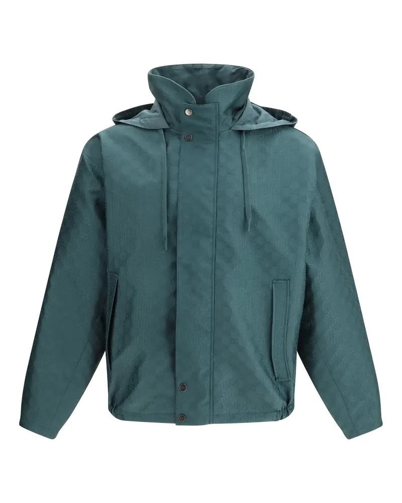 Gucci Men's Jacket Reversible Ripstop Petroleum Inner: Polyester Green