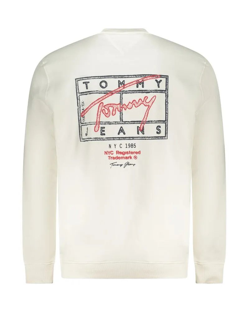 Tommy Hilfiger Logo-Print Cotton Sweatshirt — White White