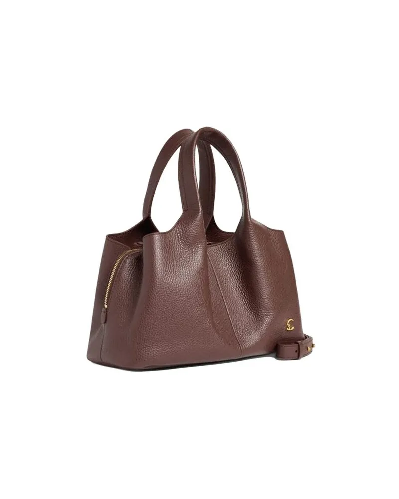 Coccinelle Women's Top Handle Bag Berry Bovine Leather - Top-Handle-Bags Brown