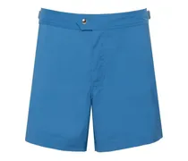 Cotton-Blend Chino Shorts — Blue