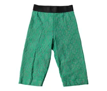 Women Green Logo Monogram Cropped Tights Underwear Cotton Nylon Elastane Clothing