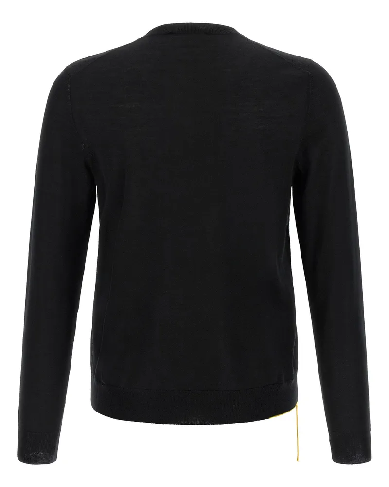 Fendi Crew Neck Virgin Wool Sweater — Black Black