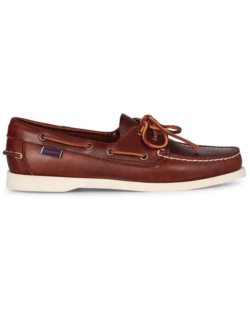 Sebago Women's Boat Shoes Portland Leather Brown Brunette Loafers Brown