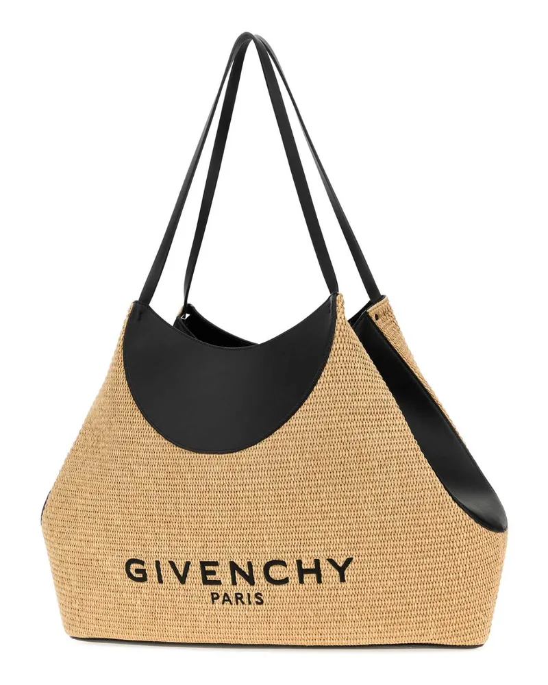Givenchy Facet Medium Cabas Raffia Shoulder Bag — Beige Beige