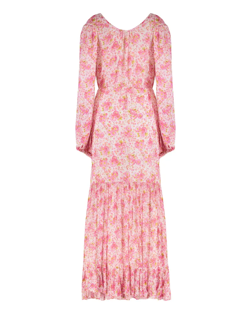 byTiMo Women's Floral Viscose Dress Pink Pink