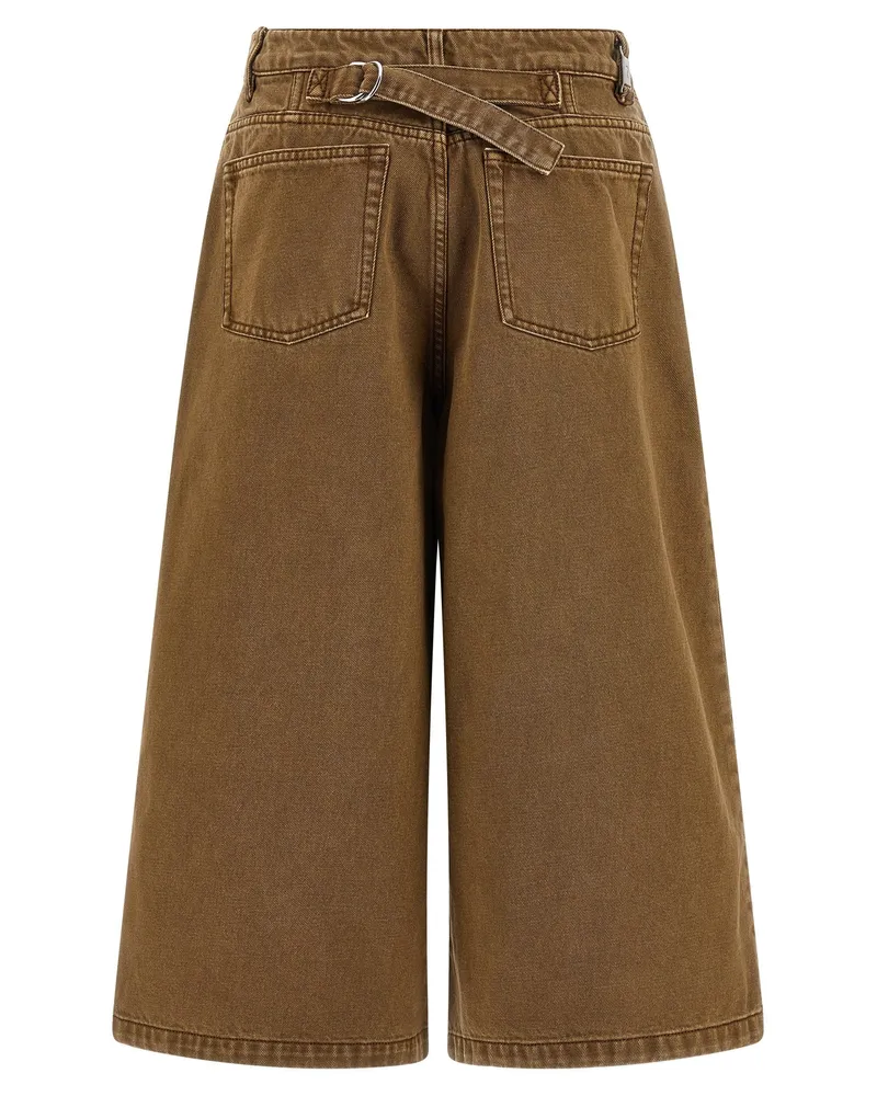 AMI Paris Women's Brown Cotton Bermuda Shorts Brown