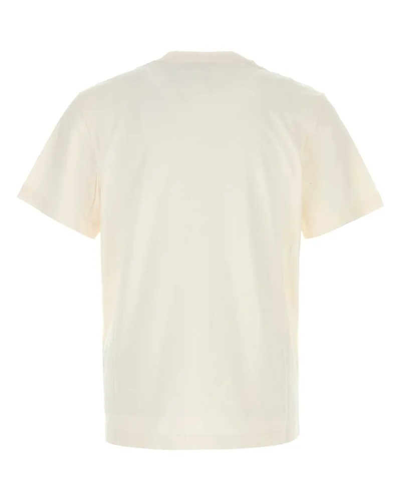 Moncler Logo-Embroidered Cotton T-Shirt — Beige Beige