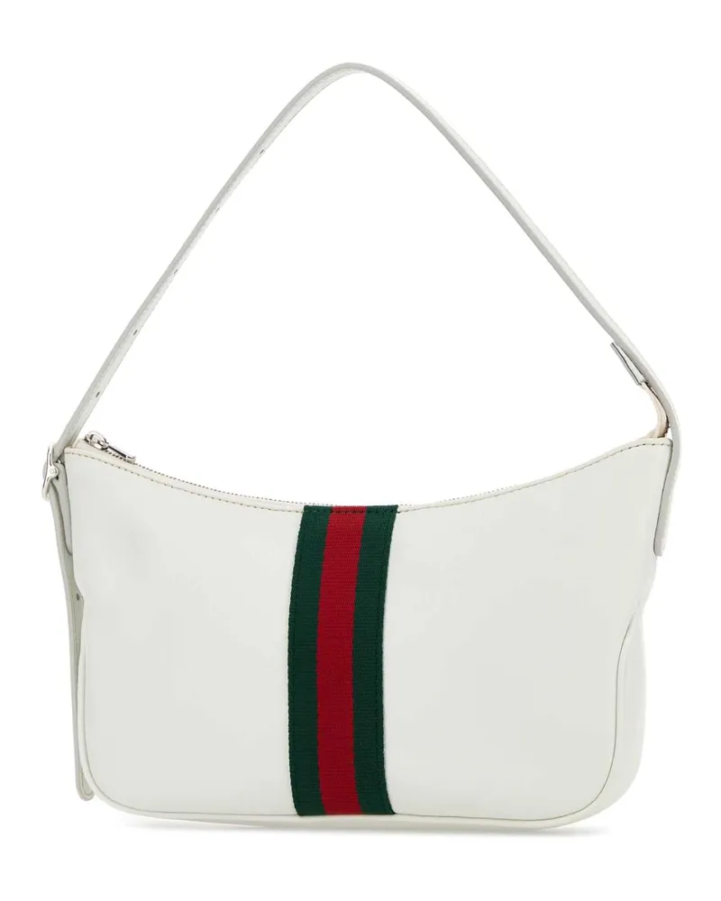 Gucci Men's White Leather Small Lunetta Shoulder Bag Whitebamboovrv Borse A Mano White