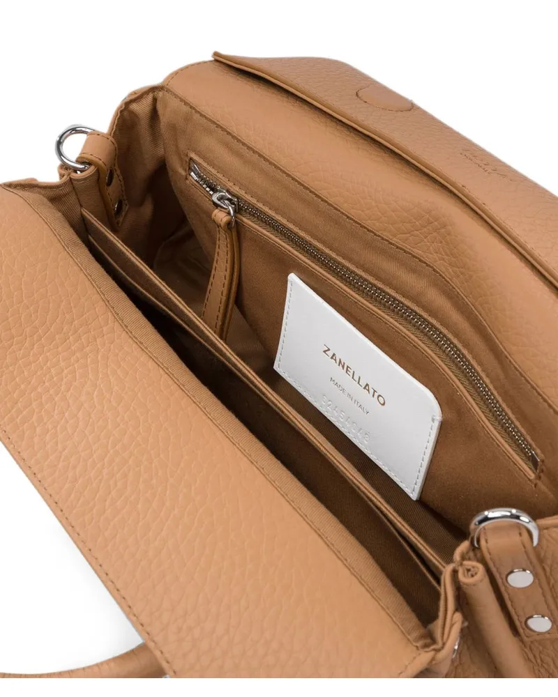 Zanellato Leather Top Handle Bag — Cognac Cognac
