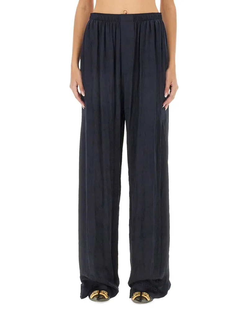 Balenciaga Silk Pyjama Trousers — Blue Blue