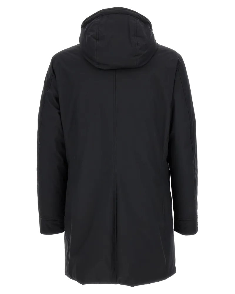 MOORER Men's Blue Wool Parka Clothing Black