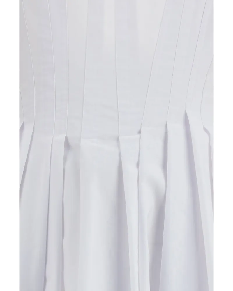 Max Mara Women's Long Giro Dress Optical White Cotton White