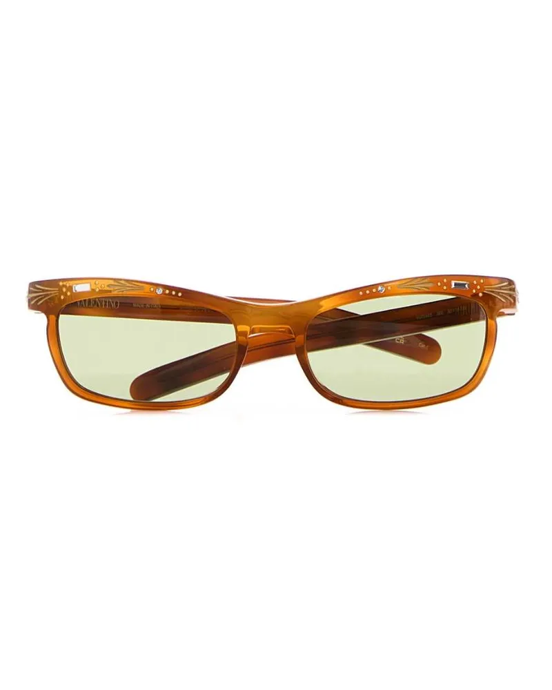 Valentino Garavani Women's Brown Acetate Sunglasses Havanahavanagreen Occhiali Da Sole Brown