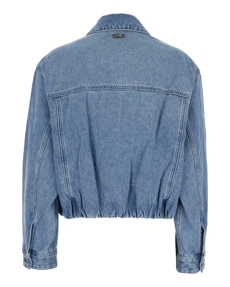 Michael Kors Women's Jacket Classic Collar Blue Cotton Coat Blue