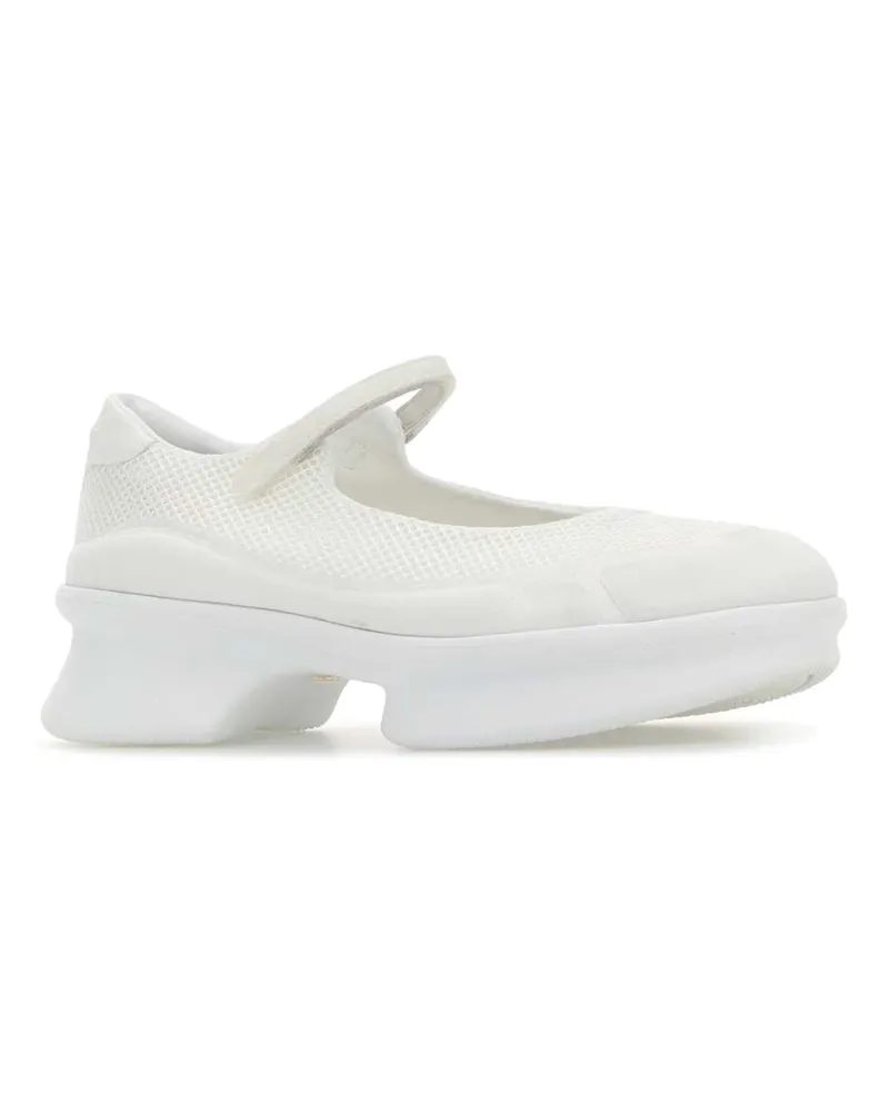 Prada Women's White Mesh Ballerinas Bianco Ballerine Flat Shoes White