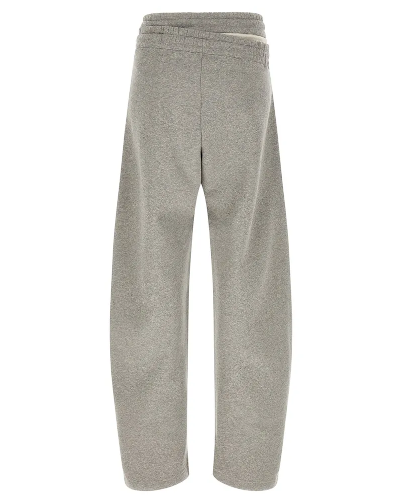 ATTICO Asymmetrical Double-Waist Trousers — Gray Gray