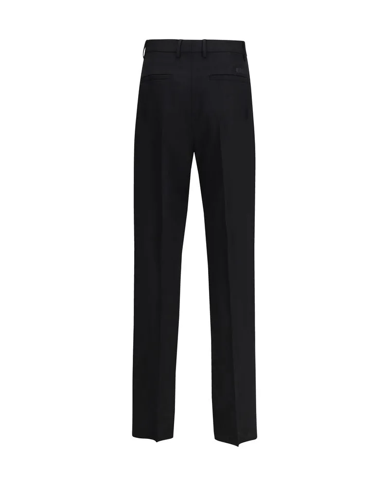 Versace Men's Black Wool Oves Aries Dress Pants Black
