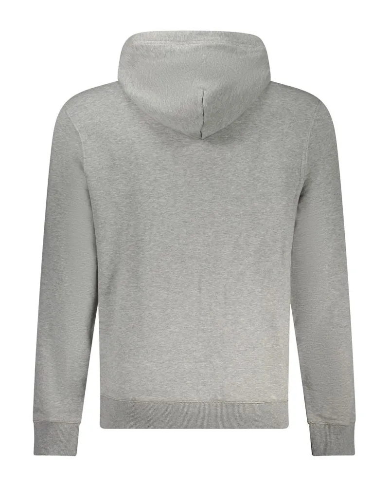 Napapijri Logo-Embroidered Cotton Hoodie — Gray Gray